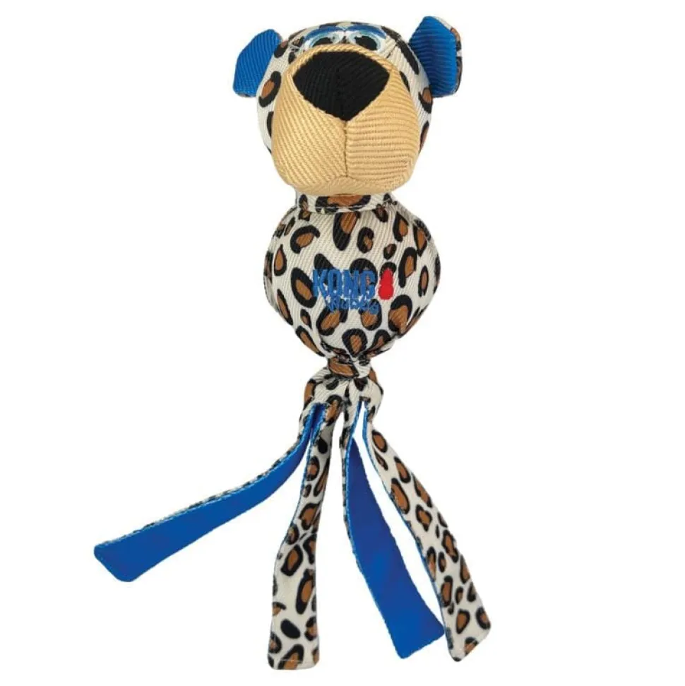 Kong Wubba Zoo Spotted Cheetah Squeak and Fetch Nylon Dog Toy - Large
