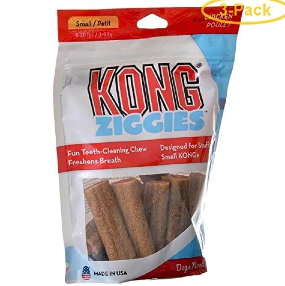 Kong Ziggies Dog Toy Stuffing Chewy Dog Treats - Chicken - Small - 6 Oz