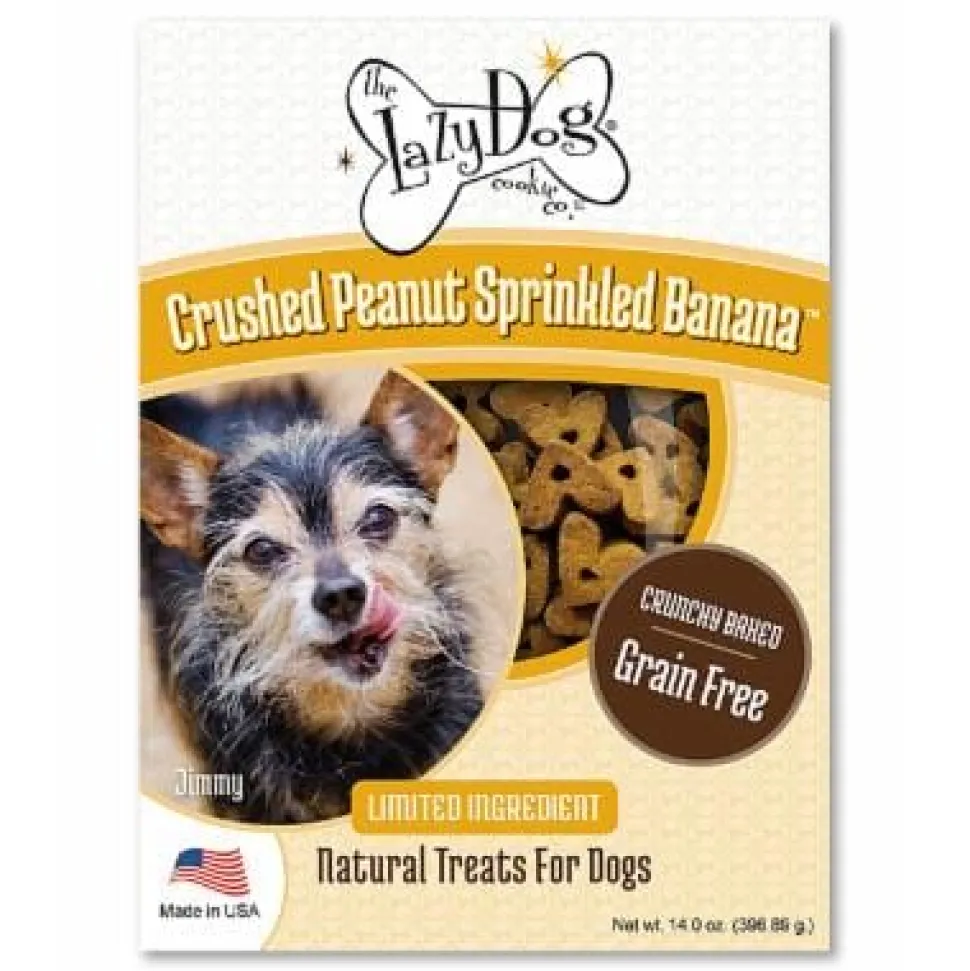 Lazy Dog Grain-Free Peanut Butter and Banana Crunchy Biscuit Dog Treats - 14 Oz