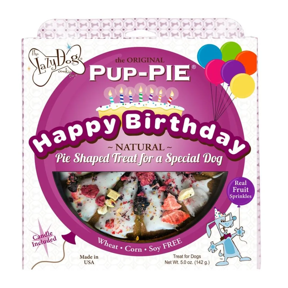 Lazy Dog Happy Birthday Cake Pup-Pie Charming Boy Soft Baked Dog Treat Slices - 5 Oz
