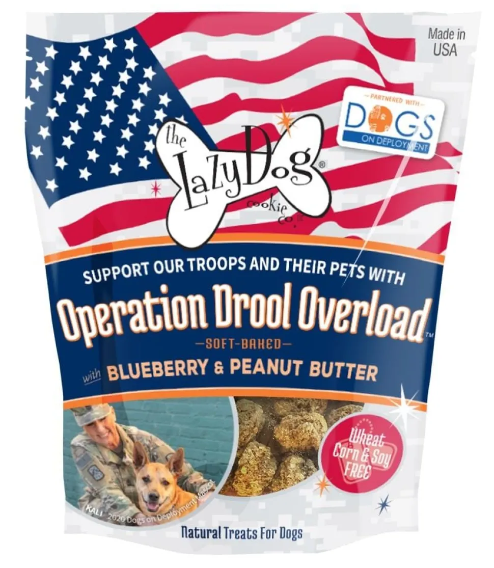Lazy Dog Operation Drool Overload Blueberry and Peanut Butter Soft Baked Dog Treats - 5 Oz