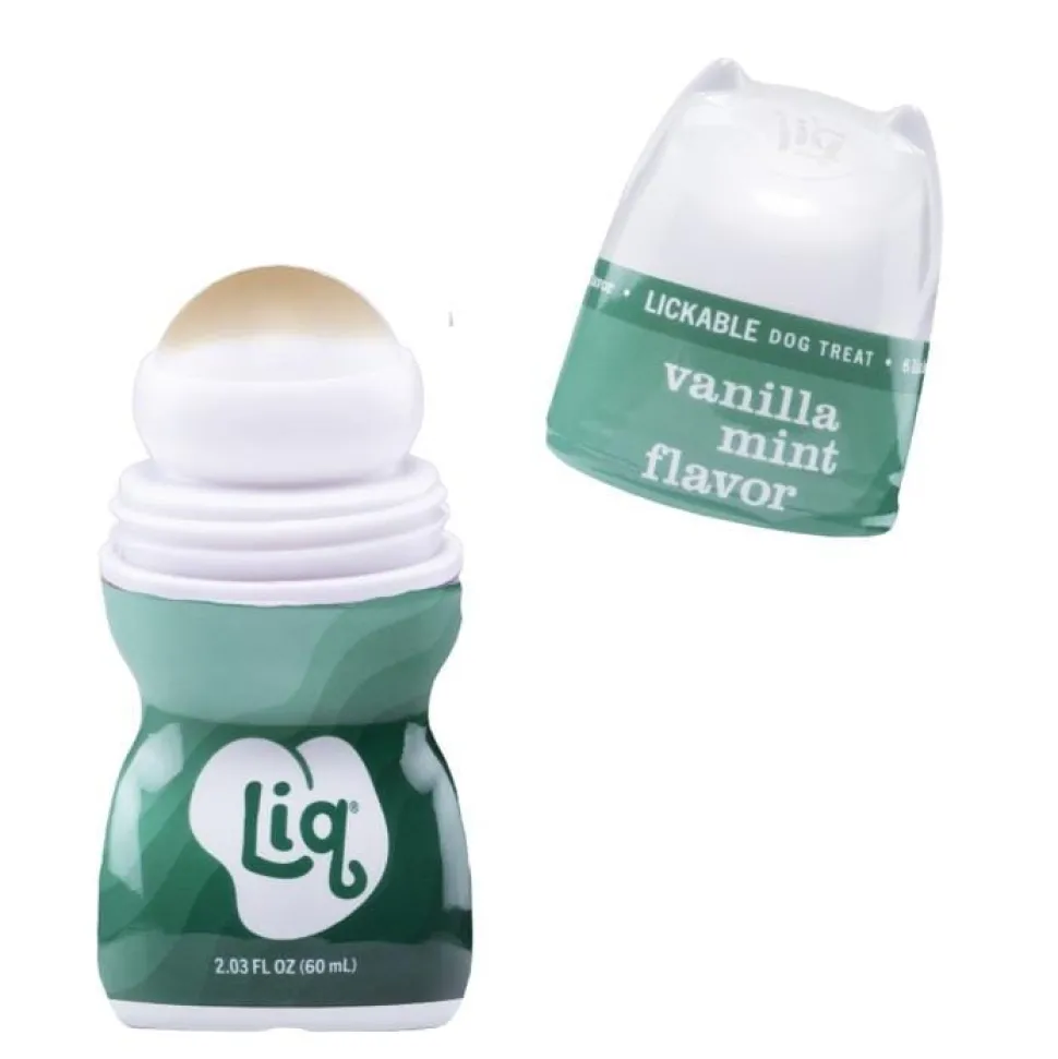 LIQ USA Vanilla and Mint Lickable Roller Dog Treat - 2.03 Oz - Case of 6