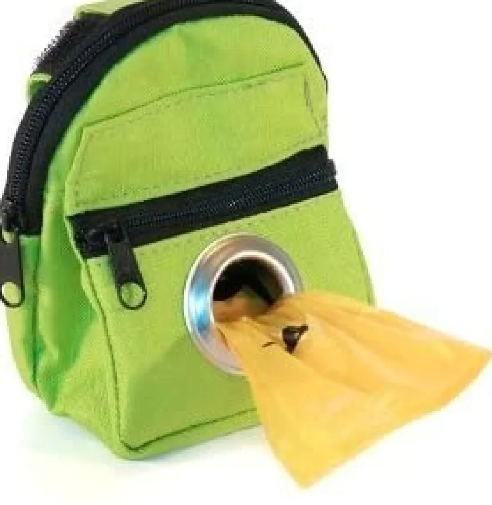 Lola Bean Green Backpack Dispenser & P/U Pet Waste Bags Pooch