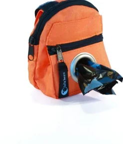 Lola Bean Orange Backpack Dispenser & P/U Pet Waste Bags Pooch