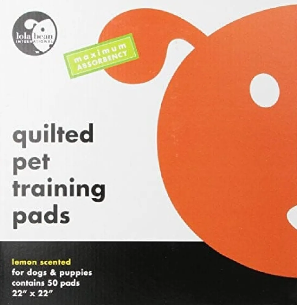 Lola Bean Quilted Training Pads 22" x 22" Lemon Scent - 50 Count