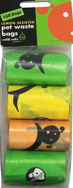 Lola Bean Waste P/U Bags- 8 Re-fill rolls (Lemon) - 160 Count