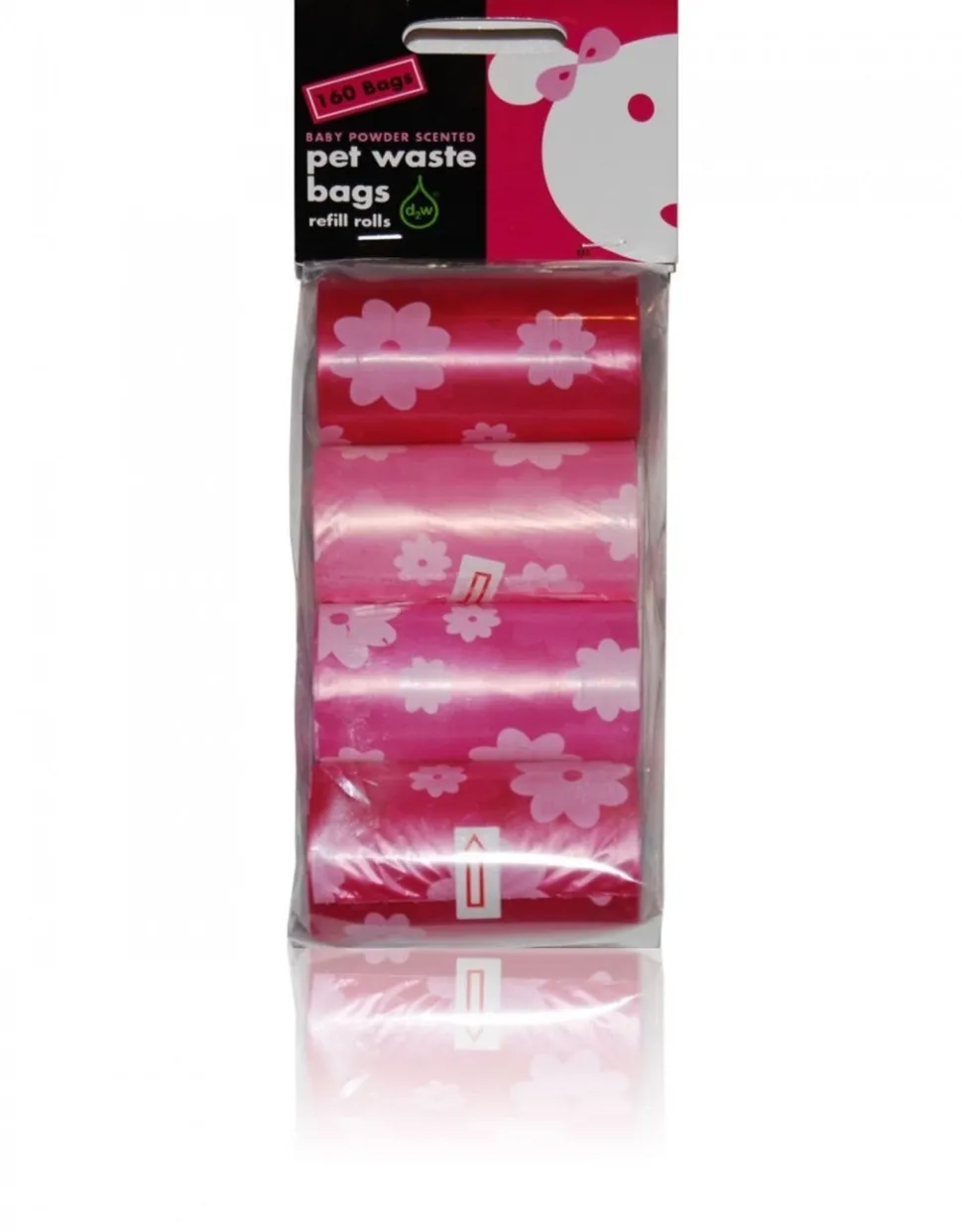 Lola Bean Waste P/U Bags- 8 Re-fill rolls (Baby Powder-Pink) - 160 Count