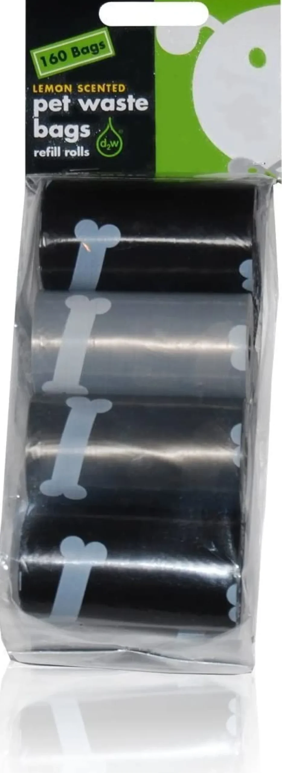 Lola Bean Waste P/U Bags- 8 Re-fill rolls (Lemon-Black/Grey) - 160 Count
