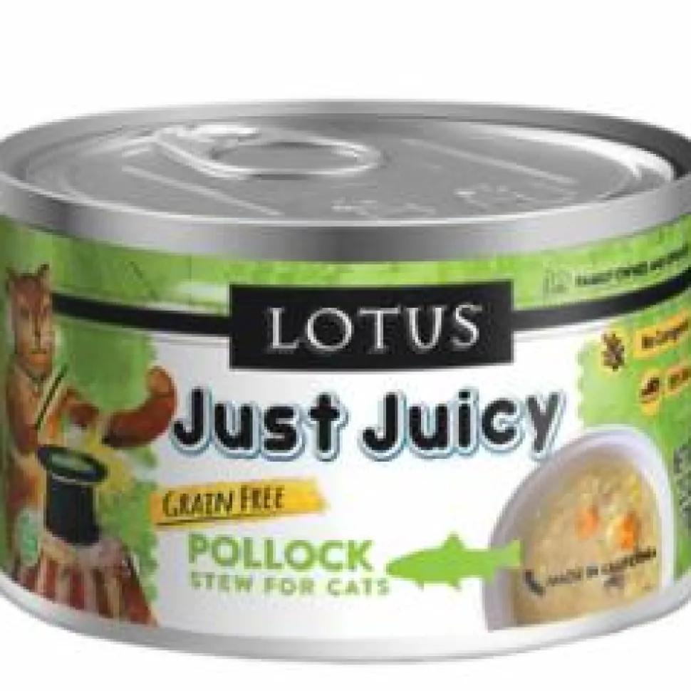 Lotus Just Juicy Stew Pollock Canned Cat Food - 2.5 Oz - Case of 24