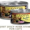 Lotus Just Juicy Stew Pork Canned Cat Food - 5.3 Oz - Case of 24