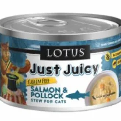 Lotus Just Juicy Stew Salmon Pollock Canned Cat Food - 2.5 Oz - Case of 24