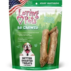 Loving Pets Be Chewsy Alternative Antler Natural Dog Chews - 6 Pack