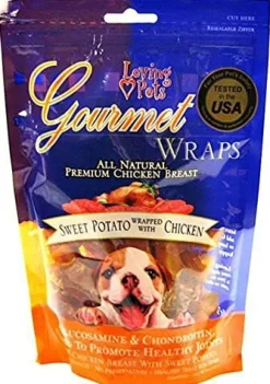 Loving Pets Gourmet Wraps with Glucosamine & Chondroitin Natural Dog Chews - Sweet Potato and Chicken - 8 Oz