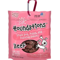 Loving Pets Houndations USA Training Treats with Carabiner Soft and Chewy Dog Treats - Beef - 4 Oz