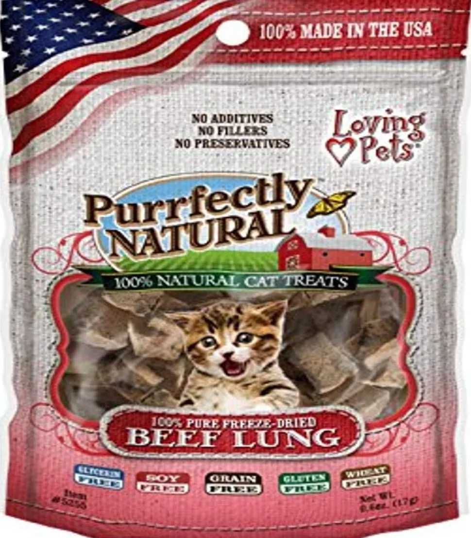 Loving Pets Purely NaturalLung Cat Treats - Beef - .6 Oz