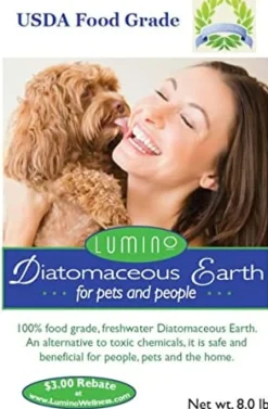 Lumino Organic 100% Food-Grade Diatomaceous Earth for Pets and People - 8 lb Bag