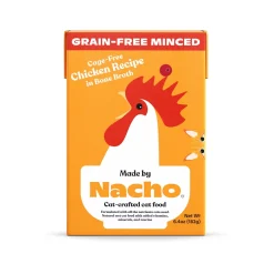Made by Nacho Grain-Free Chicken Minced in Bone Broth Wet Cat Food - 6.4 Oz - Case of 12