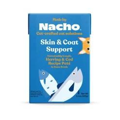 Made by Nacho Skin and Coat Herring and Cod Pate in Bone Broth Wet Cat Food - 6.4 Oz - Case of 12