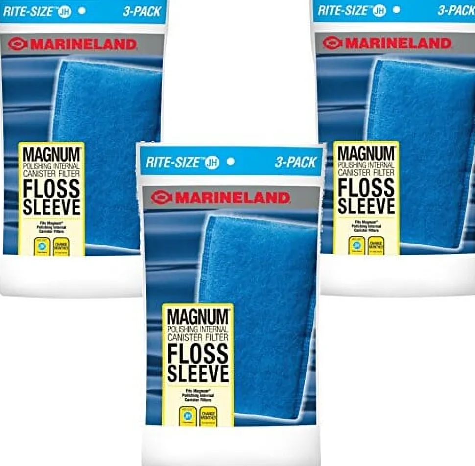 Marineland Magnum Polishing Internal Floss Sleeve Aquarium Filter Insert - Size Jh - 3 Pack