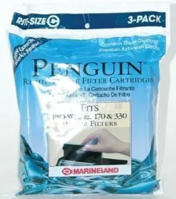 Marineland Penguin Power Filter Cartridge Aquarium Filter Insert - Size C - 3 Pack