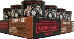 Maximum Bully Canned Dog Food - Chicken/Beef - 13.2 Oz - Case of 12