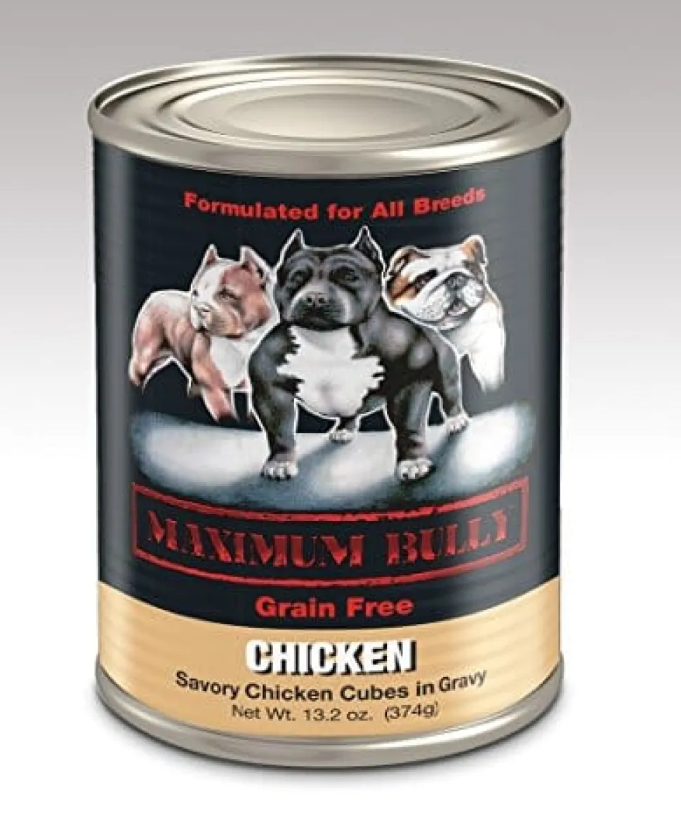 Maximum Bully Canned Dog Food - Chicken - 13.2 Oz - Case of 12