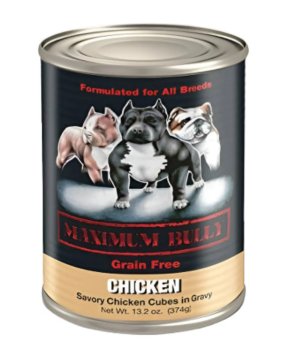 Maximum Bully Canned Dog Food - Chicken - 13.2 Oz - Case of 12