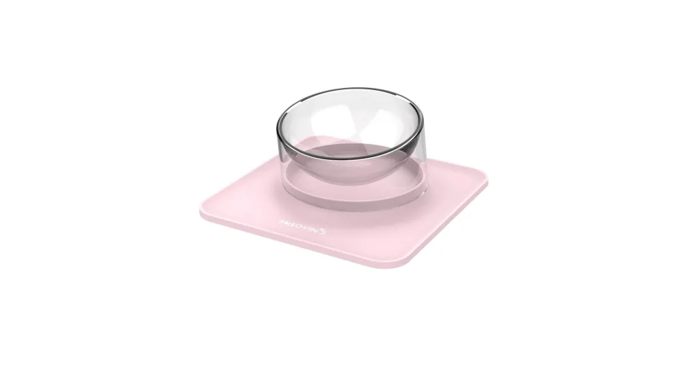 Mclovin's No-Spill Pet Bowl with Magnetic Mat - Pink