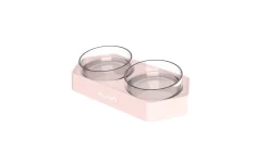 Mclovin's Pet Elevated Angled Food and Water Double Pet Bowl - Pink