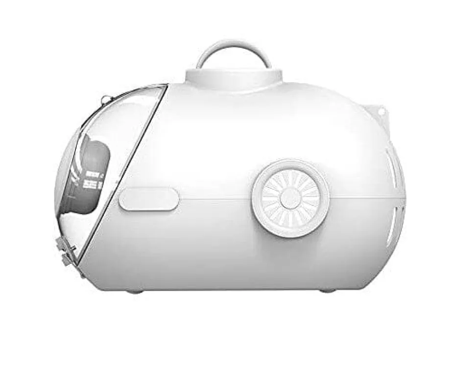Mclovin's Pet Submarine Hard-Shell Travel Pet Carrier - White