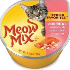 Meow Mix Tender Favorites Real Salmon and Crab Meat Canned Cat Food