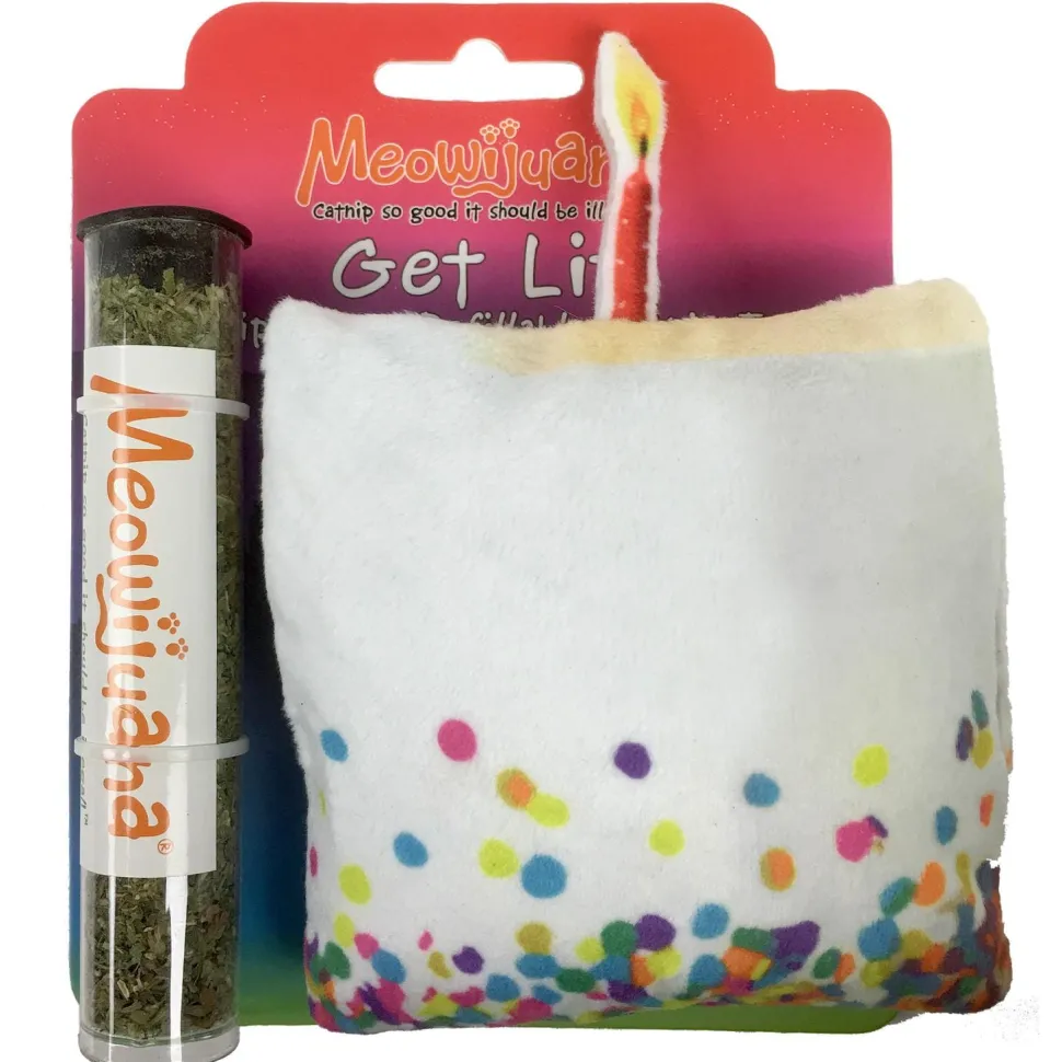 Meowijuana Get Lit Refillable Birthday Cake Catnip Cat Toy
