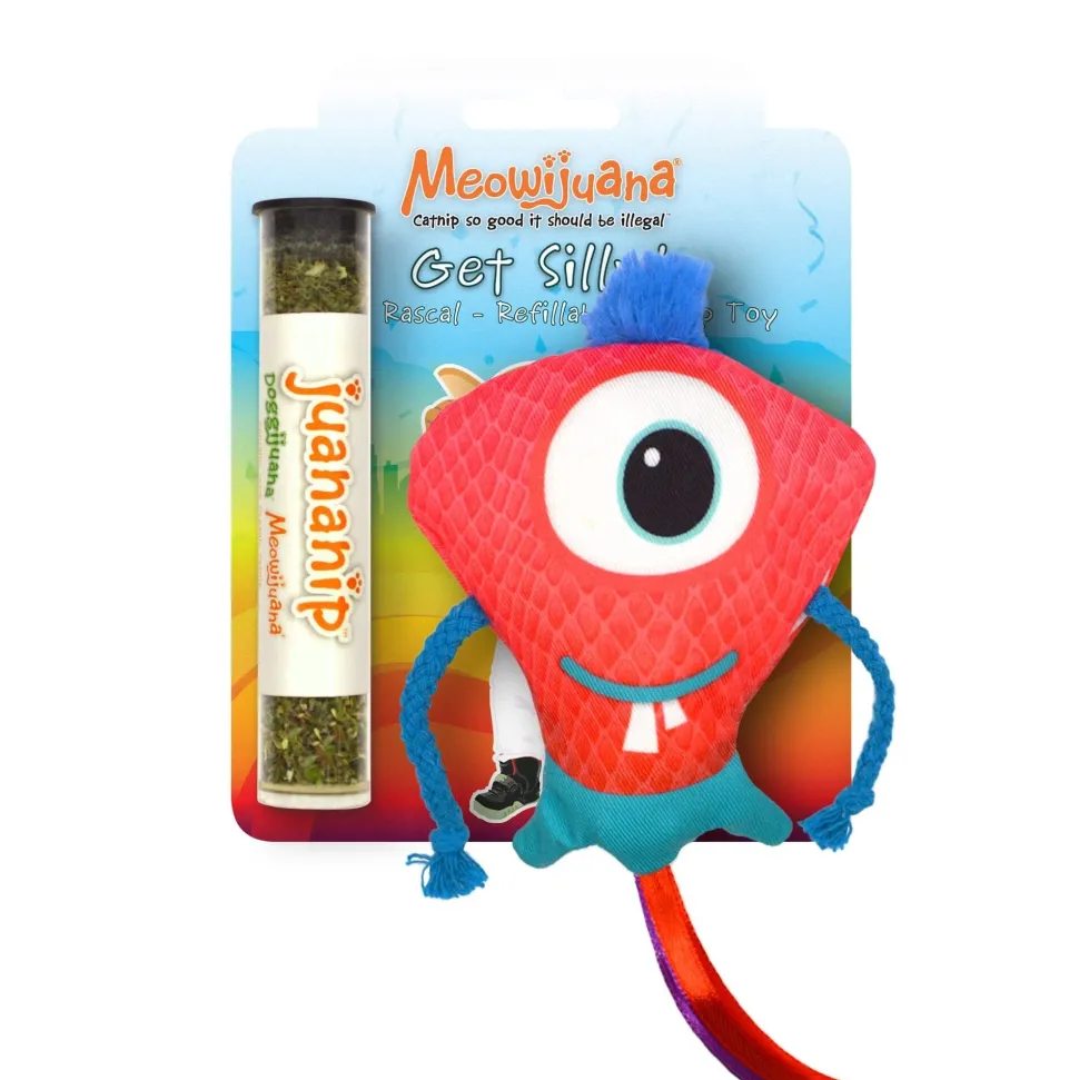 Meowijuana One Eyed Monster Red Crinkle Catnip Cat Toy
