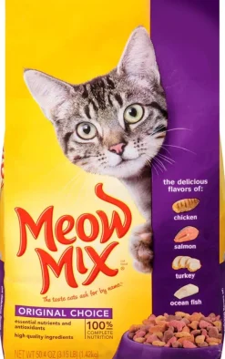 Meow-Mix Original Choice Dry Cat Food Chicken, Turkey, Salmon & Ocean Fish - 3.15 lb
