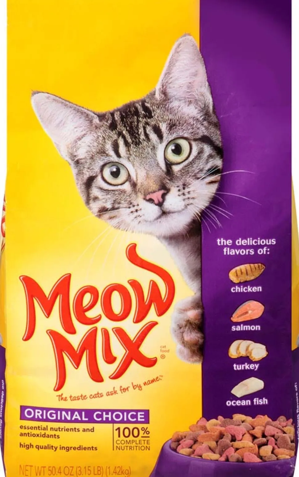 Meow-Mix Original Choice Dry Cat Food Chicken, Turkey, Salmon & Ocean Fish - 3.15 lb