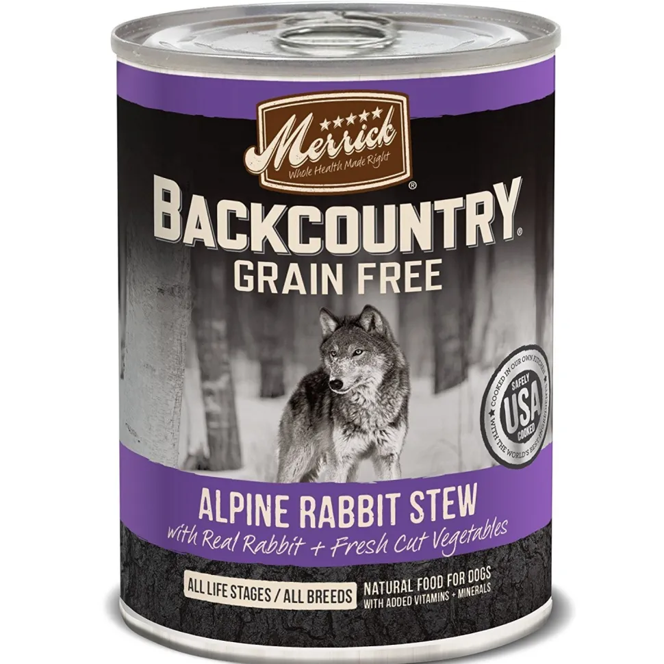Merrick 'Backcountry' Grain-Free Alpine Rabbit Stew Canned Dog Food - 12.7 oz Cans - Case of 12