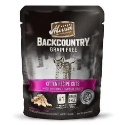 Merrick 'Backcountry' Grain-Free Kitten Recipe Real Cuts Wet Cat Food - 3 oz Pouches - Case of 24