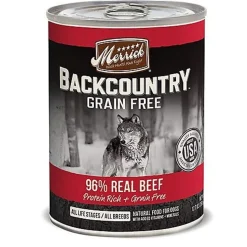 Merrick Backcountry Grain-Free Real Beef Recipe Canned Dog Food - 12.7 Oz - Case of 12
