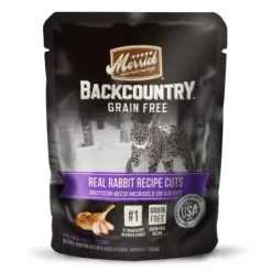 Merrick 'Backcountry' Grain-Free Rabbit Real Cuts Recipe Wet Cat Food - 3 oz Pouches - Case of 24