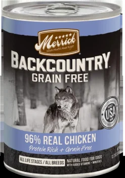 Merrick 'Backcountry' Grain-Free 96% Chicken Canned Dog Food - 12.7 oz Cans - Case of 12