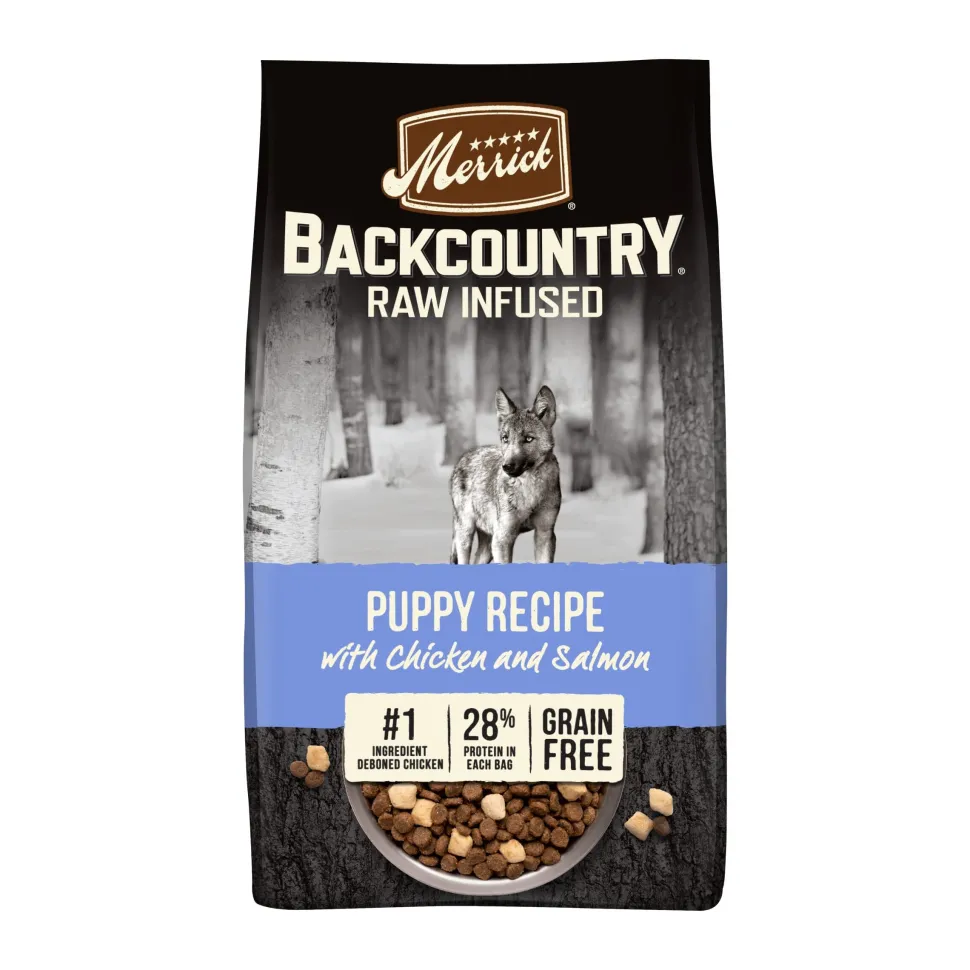 Merrick Backcountry Puppy Grain-Free Raw-Infused Chicken and Salmon Freeze-Dried Dog Food