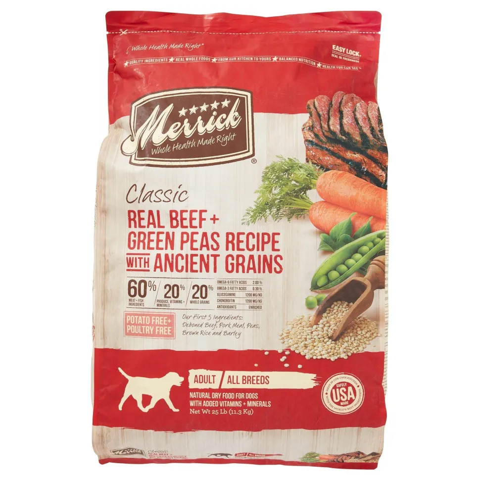 Merrick Classic Canine Beef + Brown Rice with Healthy Ancient Grains Dry Dog Food - 25 lb Bag