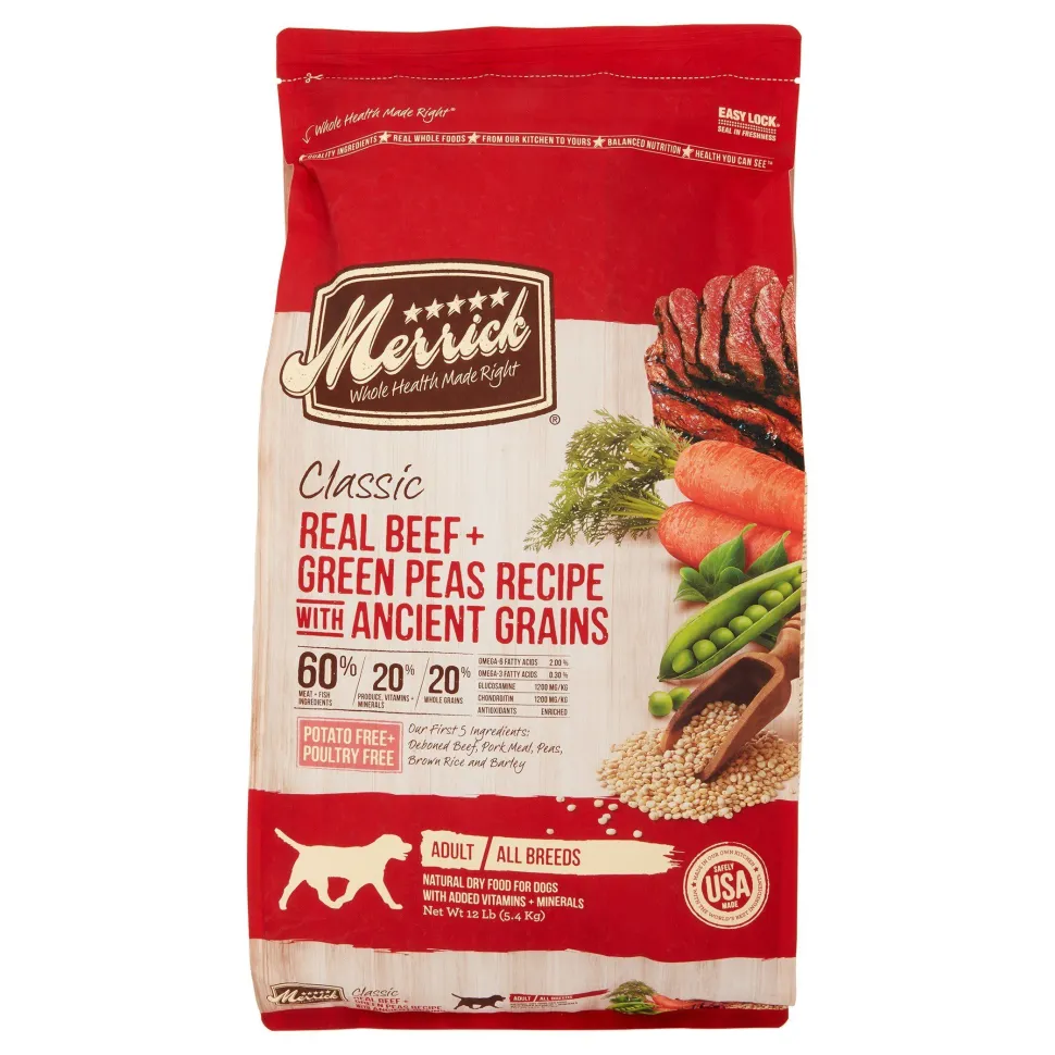 Merrick Classic Canine Beef + Brown Rice with Healthy Ancient Grains Dry Dog Food - 12 lb Bag