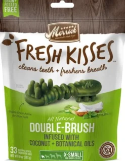 Merrick Fresh Kisses Coconut Oil and Botanicals X-Small Brush Dog Dental Chews - 33 Count