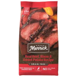Merrick Grain-Free Bison, Beef and Sweet Potato Dry Dog Food - 10 Lbs