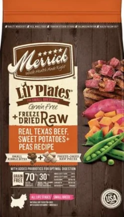 Merrick Lil' Plates Beef & Sweet Potato w/Raw Bites Freeze-Dried Dog Food - 10 lb Bag