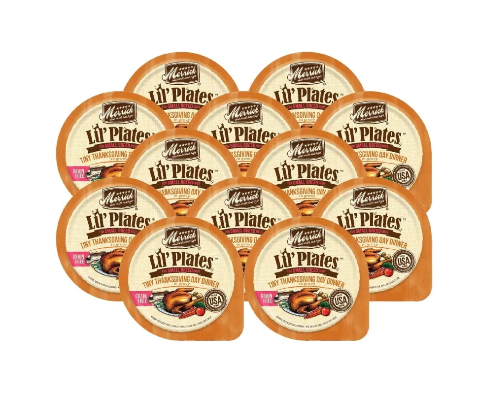 Merrick Lil' Plates Grain-Free Thanksgiving Dinner Wet Dog Food - 3.5 Oz Trays - Case of 12