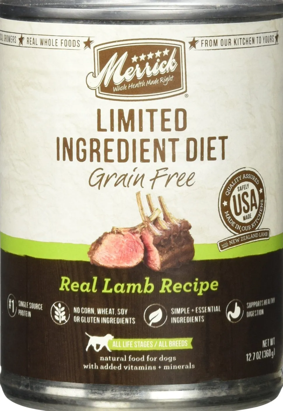 Merrick Limited Ingredient Diet Real Lamb Canned Dog Food - 12.7 Oz - Case of 12