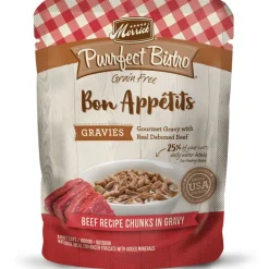 Merrick Purrfect Bistro Bon Appétits Gravies Beef Wet Cat Food - 3 oz Cans - Case of 24