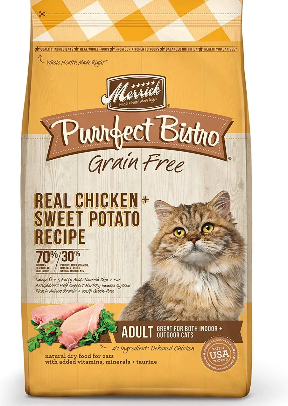 Merrick Purrfect Bistro Grain-Free Healthy Adult Chicken Recipe Dry Cat Food - 7 lb Bag